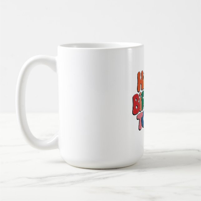 Retro Happy Birthday Coffee Mug (Left)