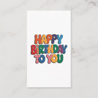 Retro Happy Birthday Enclosure Card