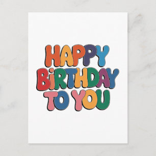 Retro Happy Birthday Holiday Postcard
