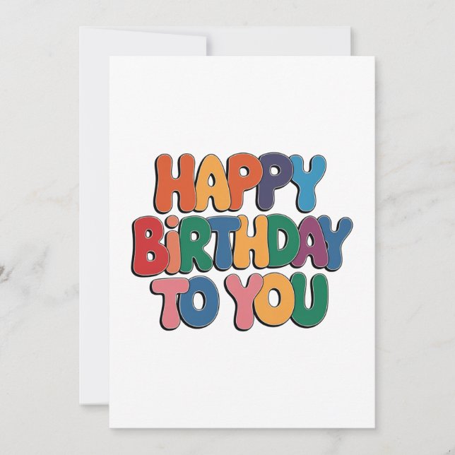 Retro Happy Birthday Invitation (Front)
