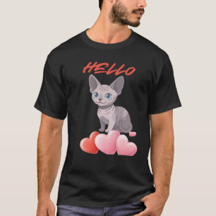 Retro Happy Cat Quote – Routine & Love T-Shirt