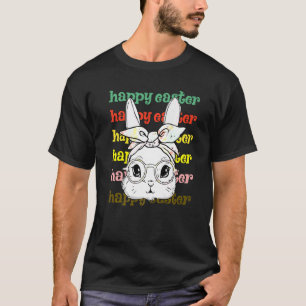 Retro Happy Easter Rabbit Bunny Face Glasses For E T-Shirt