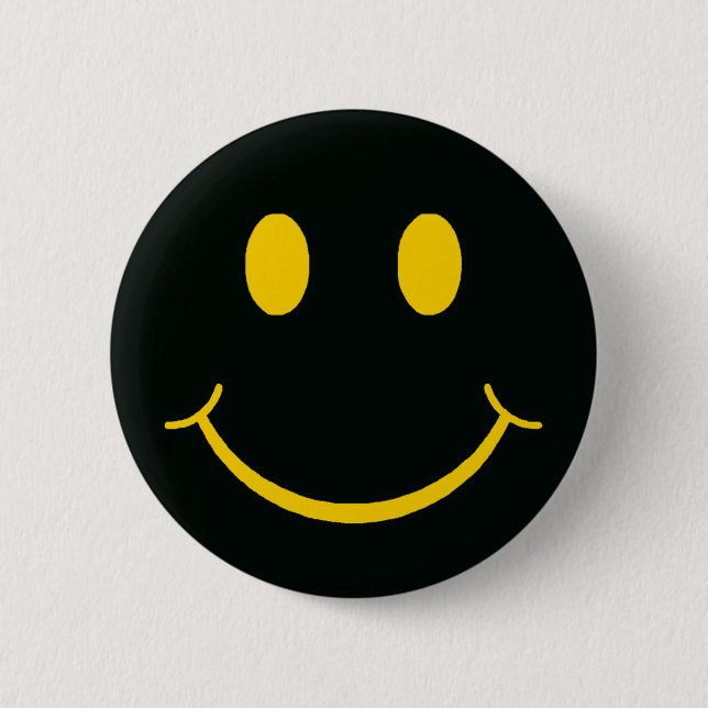 Retro Happy Face 2 Inch Round Button (Front)
