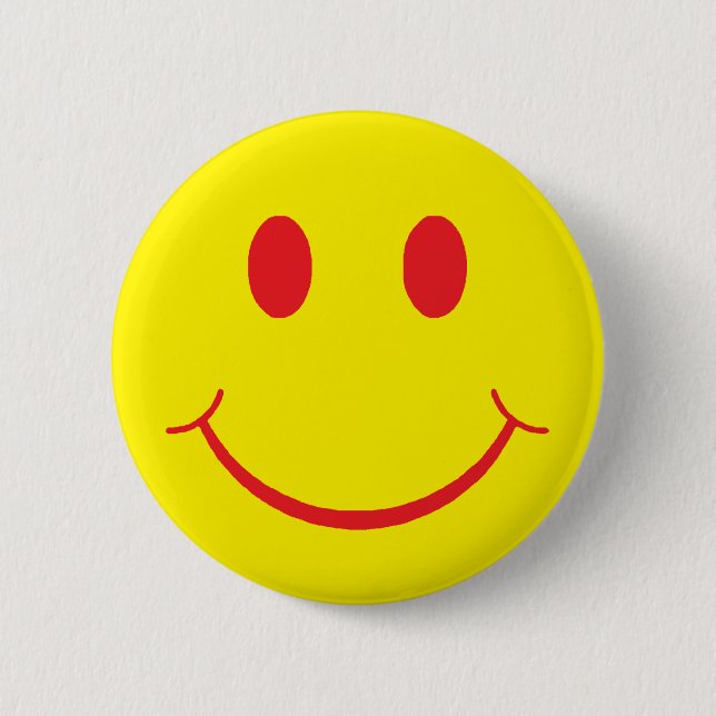 Retro Happy Face 2 Inch Round Button (Front)