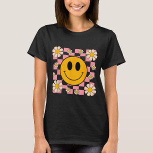 Retro Happy Face Shirt Checkered Pattern Smile Fac