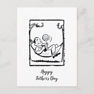 Retro Happy Father's Day Postcard