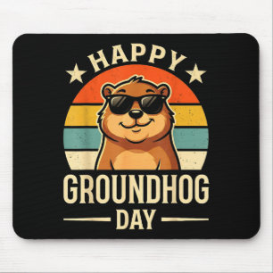 Retro Happy Groundhog Day Cool Ground Hog Day 2026 Mouse Pad