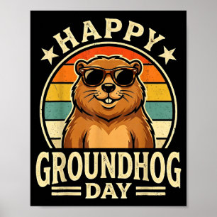 Retro Happy Groundhog Day Cool Ground Hog Day 2026 Poster