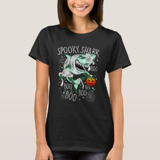 Retro Happy Halloween Shark Mummy Costume Mens Boy T-Shirt