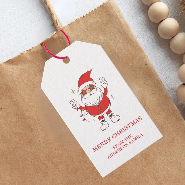 Retro Happy Holidays Christmas Gift Tags (Creator Uploaded)