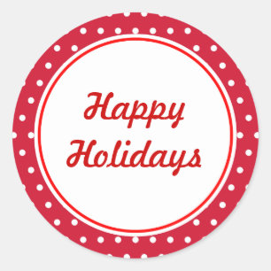 Retro Happy Holidays Stickers