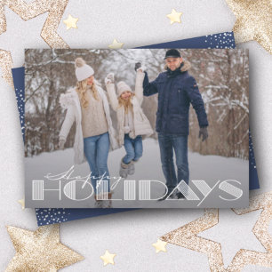 Retro Happy Holidays Typography Christmas Holiday  Card