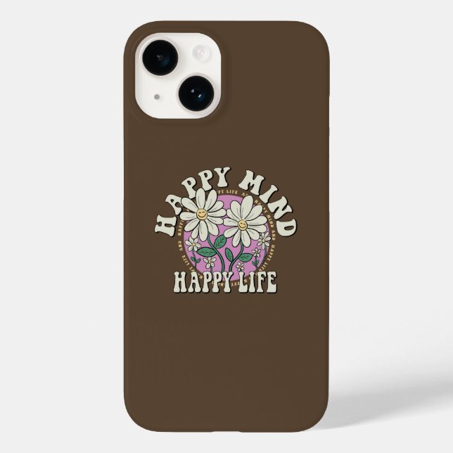 Retro Happy Mind Happy Life Case-Mate iPhone Case (Back)
