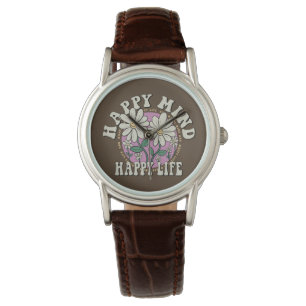 Retro Happy Mind Happy Life Watch