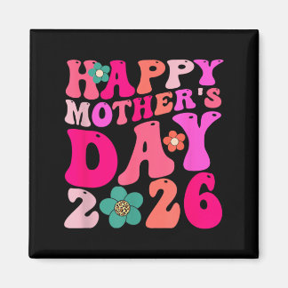 Retro Happy Mothers Day 2026 Family Matching Mom Magnet