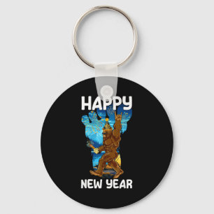 Retro Happy New Year 2026 Bigfoot Lovers New Years Keychain