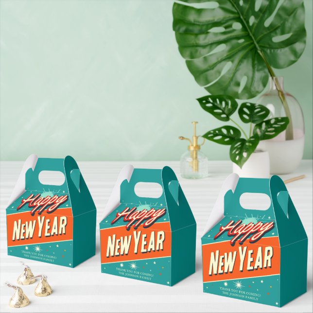 Retro Happy New Year Favor Box (Multiple)