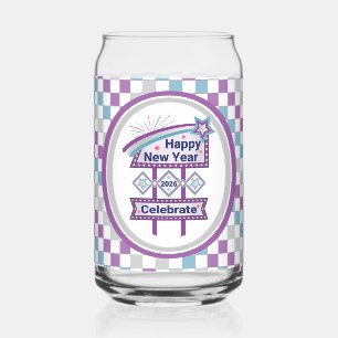 Retro Happy New Year Sign – Celebrate Marquee Can Glass