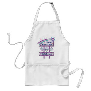 Retro Happy New Year Sign – Celebrate Marquee Standard Apron