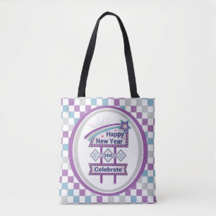 Retro Happy New Year Sign – Celebrate Marquee Tote Bag