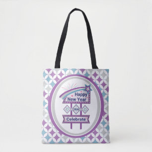 Retro Happy New Year Sign – Celebrate Marquee Tote Bag