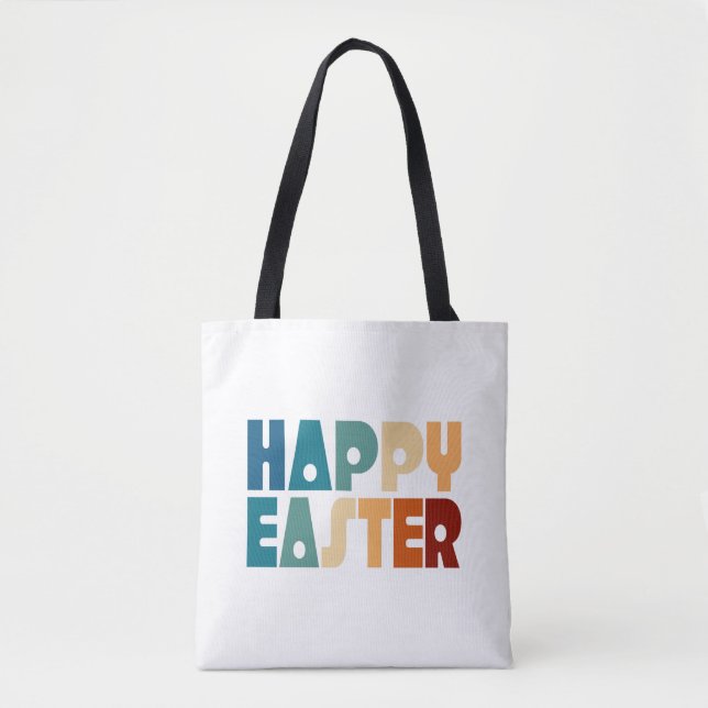 Retro Happy Pâques Typographie | Sac fourre-tout (Devant)