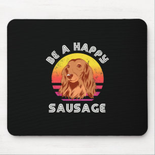 Retro Happy Sausage Dog Mouse Pad