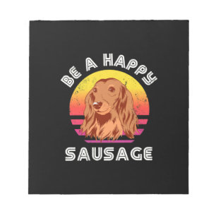 Retro Happy Sausage Dog Notepad
