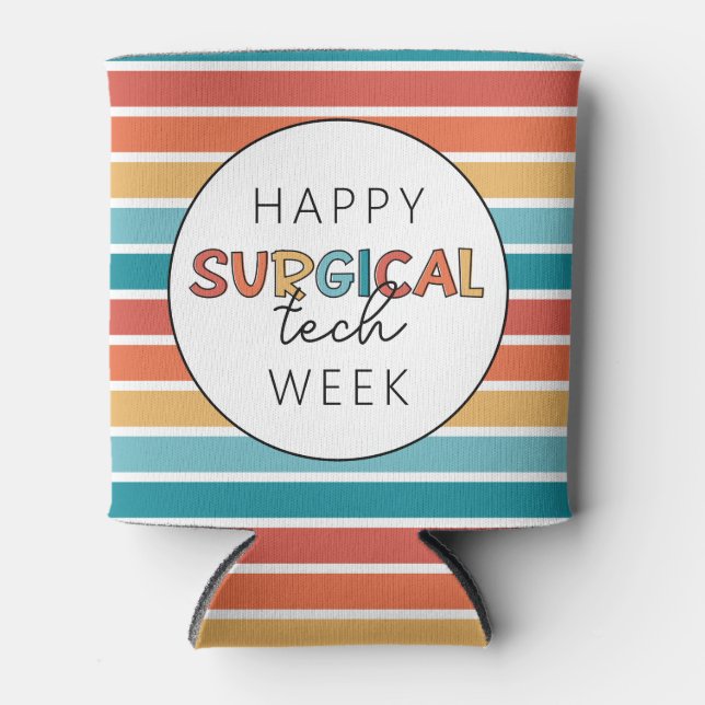 Retro Happy Surgical Tech Week Can Cooler (Front)