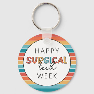 Retro Happy Surgical Tech Week Keychain