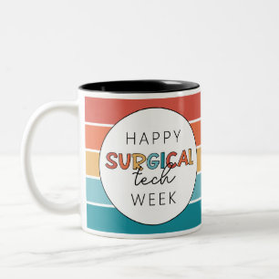 Retro Happy Surgical Tech Week Two-Tone Coffee Mug