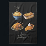 Retro Happy Thanksgiving Fall Pumpkin Pie Kitchen Towel<br><div class="desc">Retro Happy Thanksgiving Fall Pumpkin PieRetro Happy Thanksgiving Fall Pumpkin Pie</div>