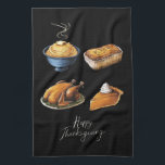 Retro Happy Thanksgiving Fall Pumpkin Pie Kitchen Towel<br><div class="desc">Retro Happy Thanksgiving Fall Pumpkin PieRetro Happy Thanksgiving Fall Pumpkin Pie</div>