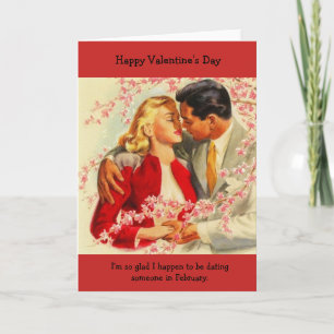 Retro - Happy to Have a Date for Valentine's Day, Holiday Card