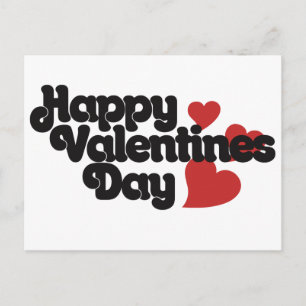 Retro Happy Valentines Day Holiday Postcard
