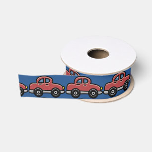 Retro Hard-Top Cars (Marsala Red) Grosgrain Ribbon