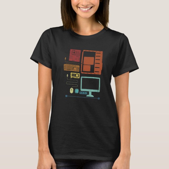 Retro Hardware Admin IT Specialist Sysadmin Admini T-Shirt (Front)