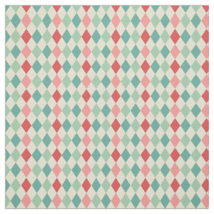 Retro Harlequin Geometric Pattern Fabric