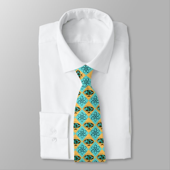 Retro Harlequin Globe Trotter Tie (Tied)