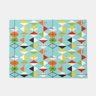 Retro Harlequin Pattern Door Mat