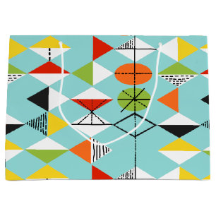 Retro Harlequin Pattern Gift Bag