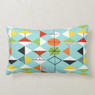 Retro Harlequin Pattern Lumbar Pillow
