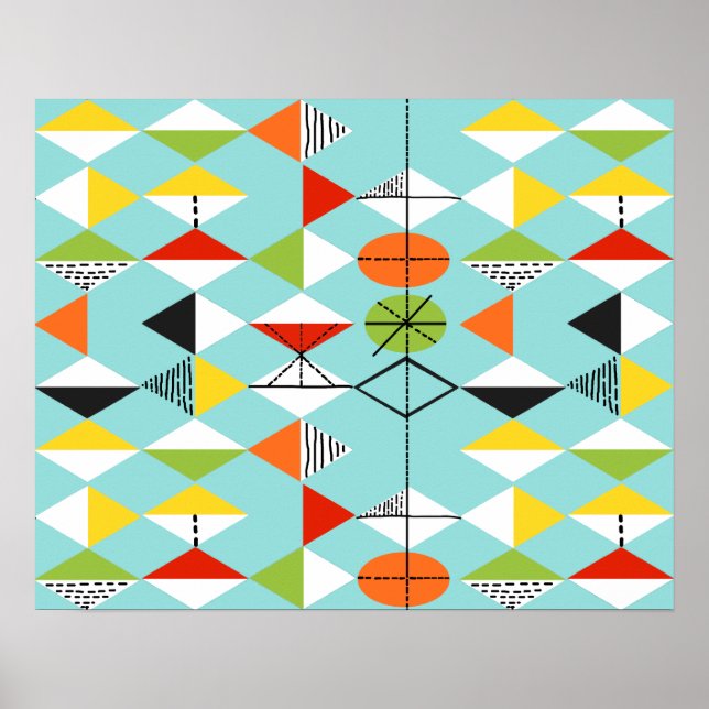 Retro Harlequin Pattern Poster (Front)