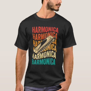 Retro Harmonica Harp Player T-Shirt