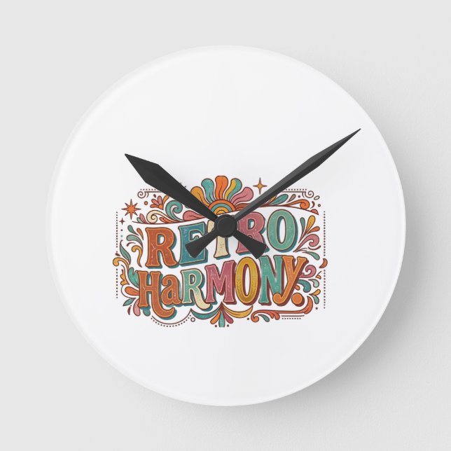 Retro Harmony Round Clock (Front)