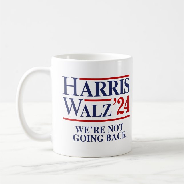 Retro Harris Walz '24 - We're not going back Coffee Mug (Left)