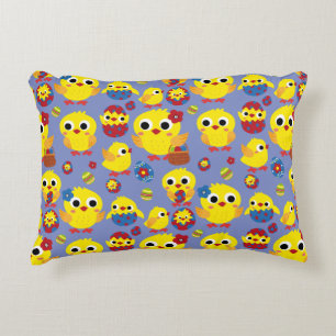 Retro Hatch Easter Eggs Accent Pillow