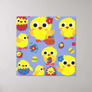 Retro Hatch Easter Eggs Canvas Print