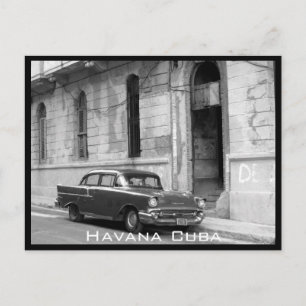 retro havana car postcard