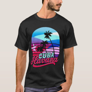 Retro Havana Cuba Caribbean Cuban  Caribbean Sea C T-Shirt